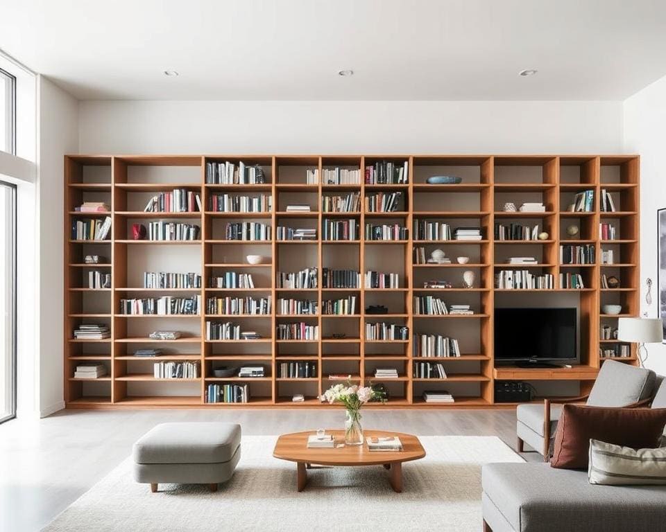 Moderne boekenrekken voor een minimalistisch interieur