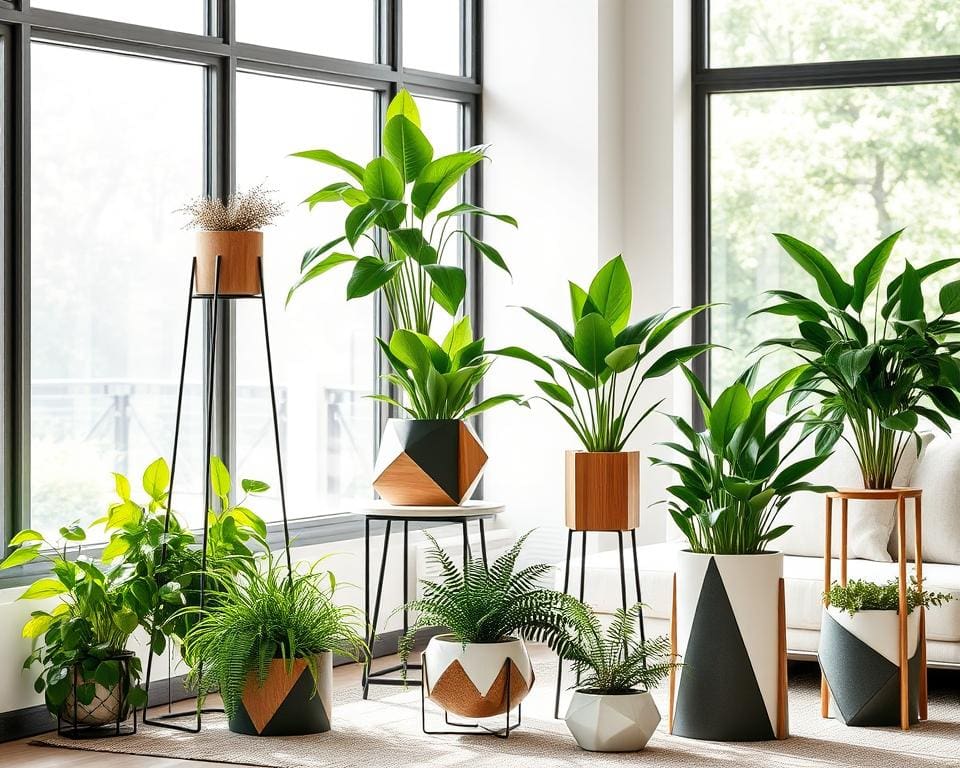 Moderne plantenhouders voor een groen interieur