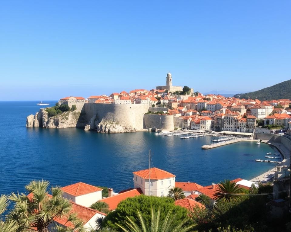 Dubrovnik: stadsmuren en helderblauw water