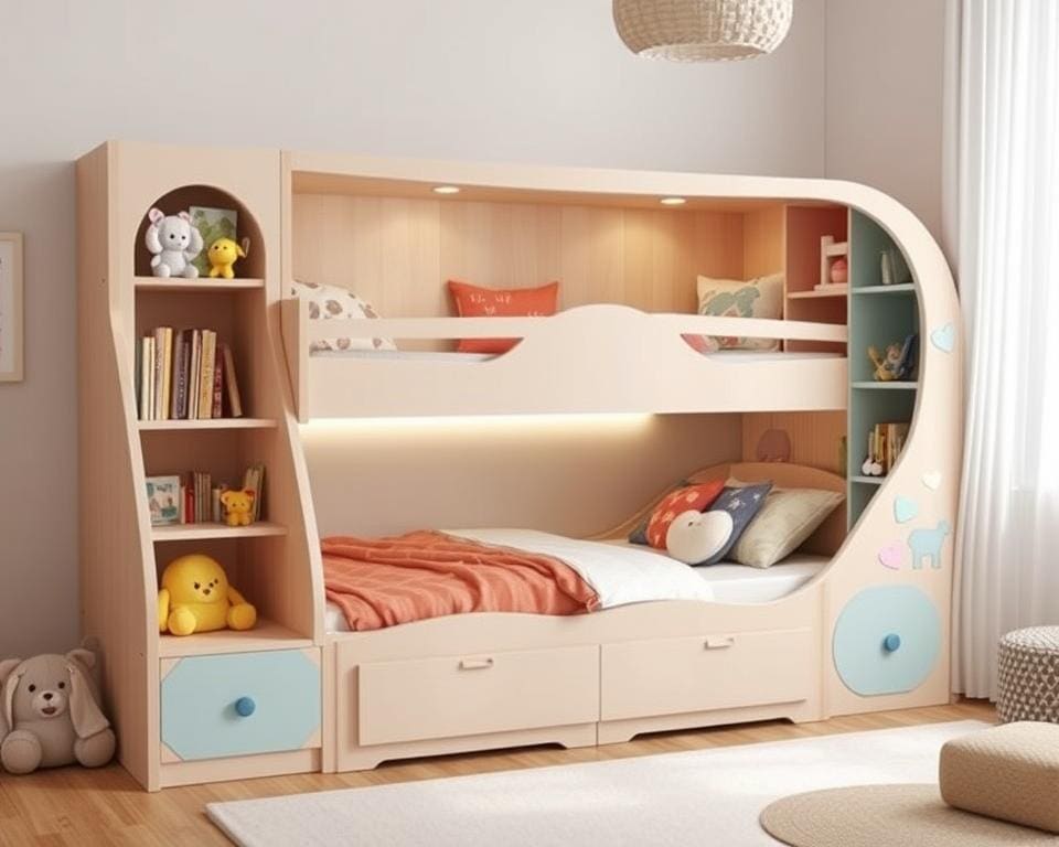 Kinderbed met boekenrek