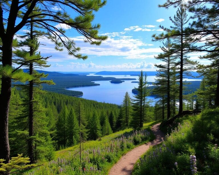 Natuurwandelingen langs de meren van Finland