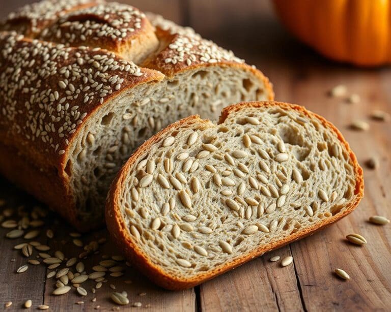 Volkorenbrood met lijnzaad en pompoenpitten