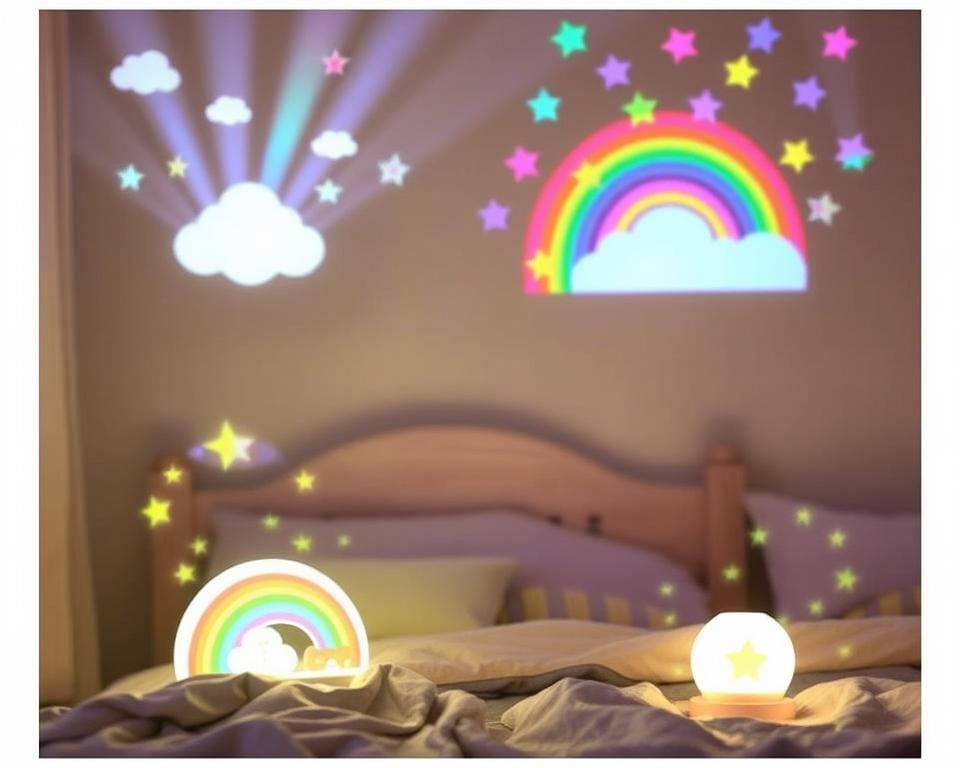 betaalbare kinderlampen met regenboog