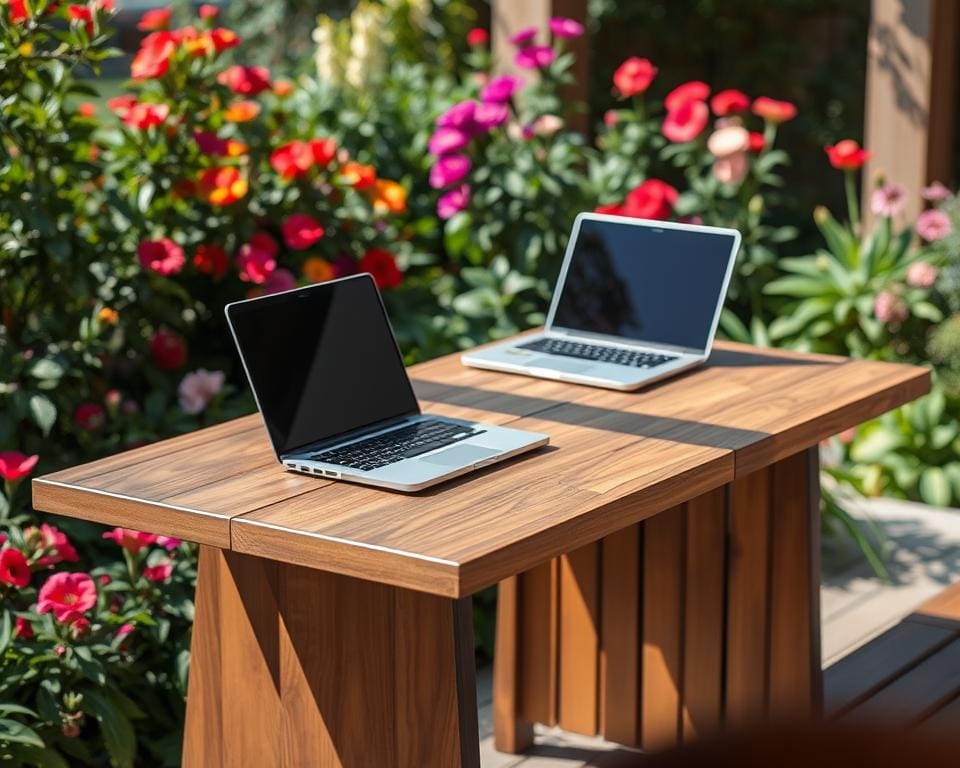 tuintafels met een uitklapbaar werkblad