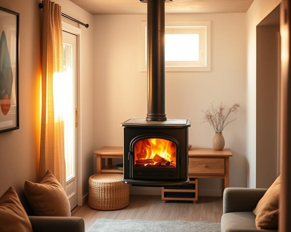 Is een hangende houtkachel geschikt voor kleine ruimtes?
