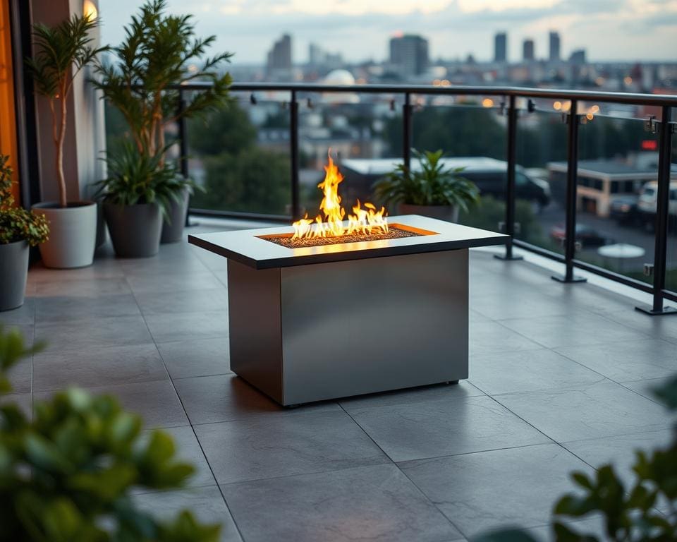 Is een vuurtafel geschikt voor op balkon?