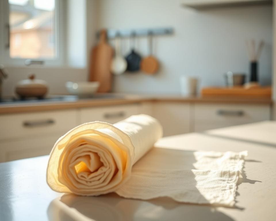 kaasdoek in de keuken