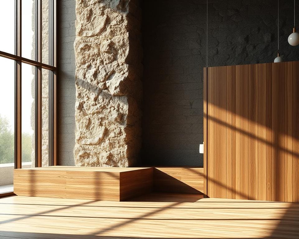 Hoe breng je structuur met hout en steen?