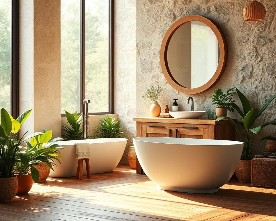 Op welke manier geef je een badkamer natuurlijke charme?