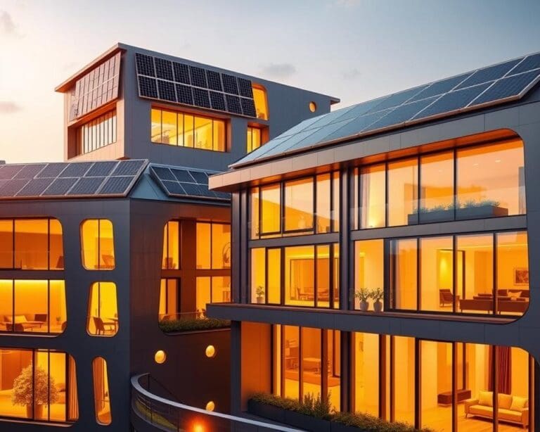 Slimme gebouwen met geïntegreerde zonnepanelen