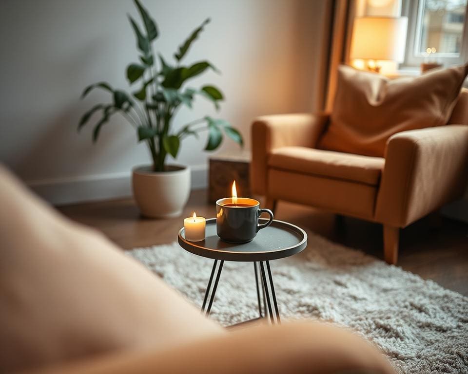 Hoe creëer je een gezellige zithoek met weinig items?