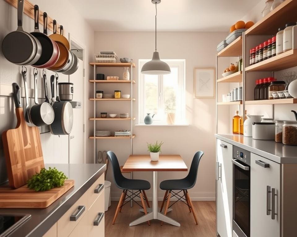 Hoe richt je een kleine keuken overzichtelijk in?