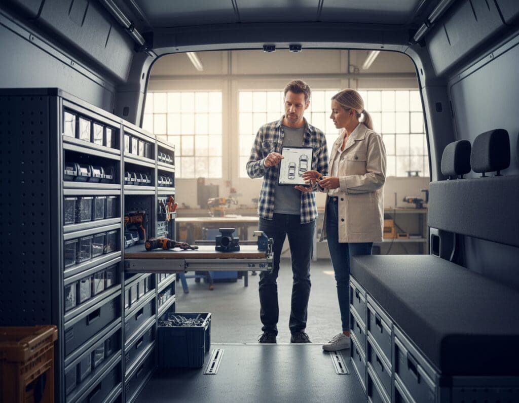 modulaire inrichting voor bedrijfswagens